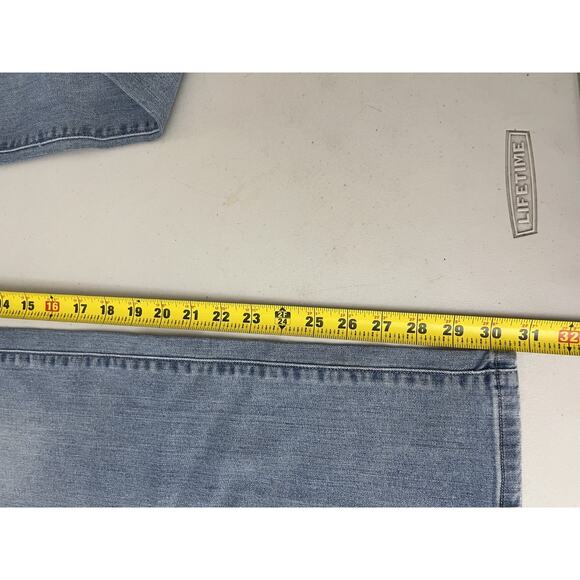 Levis 505 27x32 Straight Leg 90s Y2K Rodeo Western Cowgirl Blue Fade Festival - Picture 13 of 16